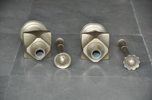 2 Pc Vintage Brass Handcrafted Star Design Rose Water Sprinkler/Bottles - Picture 5 of 9
