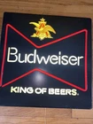 VINTAGE BUDWEISER BEER Lighted Sign 80s King Of Beers Faux Neon