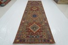 4 x 13 ft Gray Kazak Afghan Hand knotted Tribal Wide Runner Rug