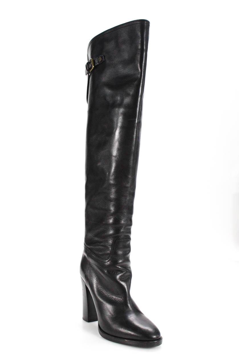 Ralph Lauren Purple Label Women Over the knee Boots Heels Black Leather 39.5 9.5 Ralph Lauren Purple Label Women Over the knee Boots Boots Boots Heels Black Leather 39.5 9.5 2b8b2f