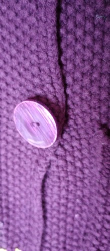 Savannah Girl's Chunky Knit Cardigan Size 4 4Y Plum Floral Big Buttons Pockets - Picture 11 of 12
