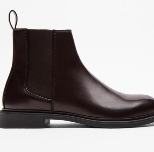Zara Collection Pointed Toe Chelsea Boots Brown Size 10