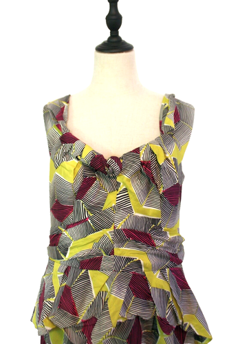 Veronika Maine Size 14 Black White Pink 50's Look Sleeveless Workwear Dress - Picture 2 of 6