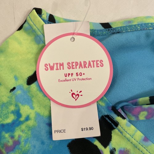 Justice Girls Swim Top Size 7 UPF 50 NWT Separates Ruffles Swimwear Sun Protecti - Picture 9 of 12
