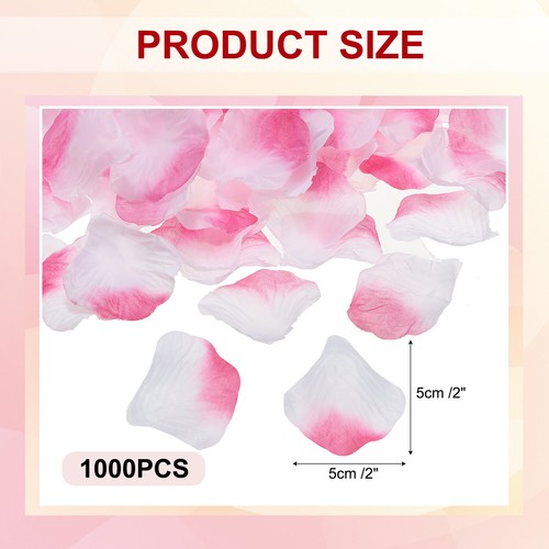 Künstliche Rosenblätter,Seidenblumen,Dekoration,Fuchsia,Weiß,1000 Stück - Bild 2 von 7