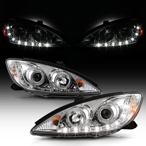 Faros proyectores carcasa cromados para Toyota Camry 2002-2006 LED DRL funcionando