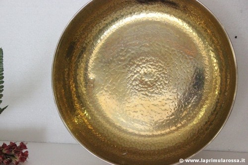 CENTROTAVOLA ANNI '70 IN SILVERPLATE E VERMEILLE VINTAGE EPNS HAMMERED BOWL - Picture 3 of 8
