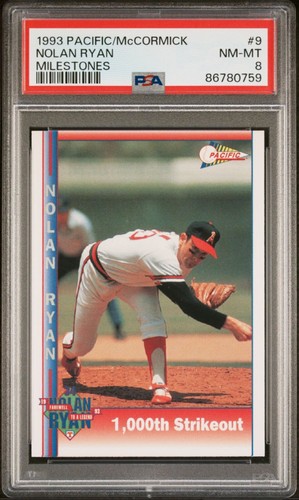 1993 PACIFIC/McCORMICK NOLAN RYAN MILESTONES PSA GRADED SET - Picture 10 of 21