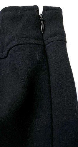 Falda De Colección GEORGE Talla 18 Mezcla de Lana Negra Acampanada Pliegues Delantero/Trasero Yugo Midi Hierro - Imagen 5 de 10