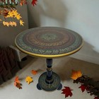 Naqsheen Coffee Table/Wooden Round Table/Wooden Portable Table/Handicraft 