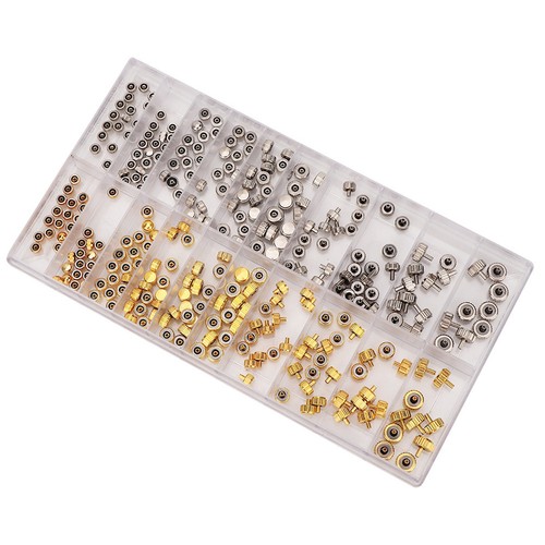 Mixed Gold Silver Watch Crown Replacement Sturdy Kit For Watch Repairing Working - Picture 5 of 13