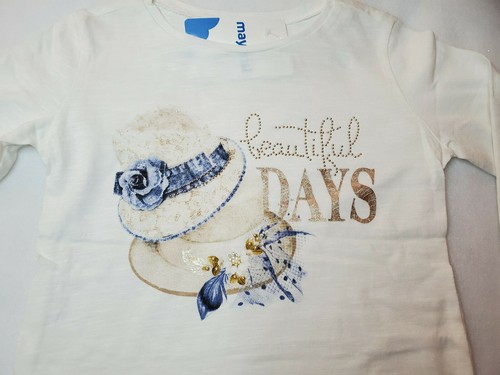 Mayoral Girls White T-Shirt Little Kid Size 3T - Picture 3 of 3