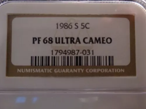 1986-S Jefferson Proof Nickel, NGC PF68 Ultra Cameo