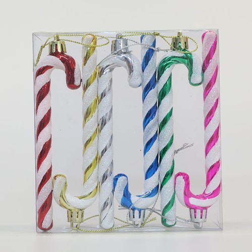 6pcs Candy Cane Glitter Hanging Christmas Tree Bauble Ornament Xmas Decoration - Picture 26 of 33