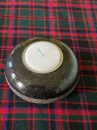 Rare Burnock Water, Scots Granite, Mini Curling Stone Tealight holder 3.5” diam. - Picture 3 of 9
