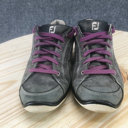 FootJoy Schuhe Herren 8 M Lo Pro Spikeless Golf Turnschuhe Grau Leder Spitze Niedrig - Bild 4 von 11