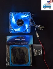 NEW Enermax Twister 80mm Blue LED 3pin 12V ON/OFF Switch PC Case Fan + UV Pad