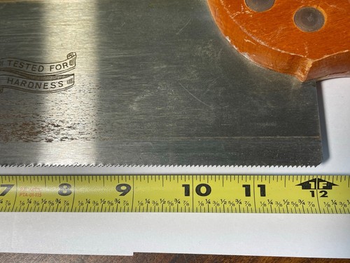 Vintage 12” x 15 Pts W. Tyzack Sons & Turner Nonpareil #120 Tenon Saw Sheffield - 第 7/22 張圖片