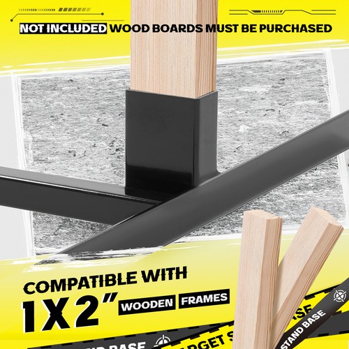 Adjustable H-Shaped Target Stand Base For Paper Silhouette Shooting 2-Pack - Picture 7 of 23