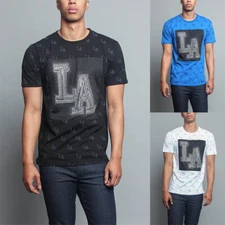 Victorious Men's Casual Crystallized Comfortable City Of Angeles T-Shirt TS7271