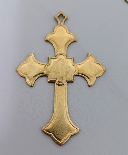 Lotto 24 collane pendenti croce ottone 2"x3" nuove venditore USA - Foto 2 di 6