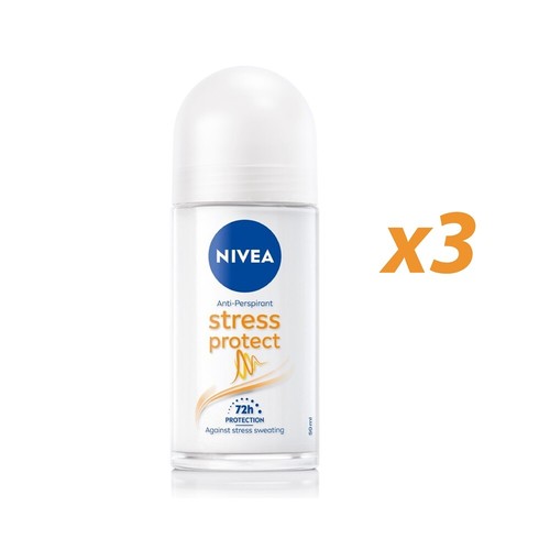 3x50ml Antitranspirant Roll On NIVEA Stress schützt Deodorant vor Schwitzen - Bild 6 von 6