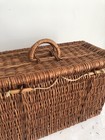 wicker picnic basket 20" vintage woven rattan suitcase style lid handmade — photo 6