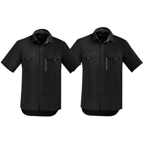 Mens Outdoor Short Sleeve Sun Safe Shirt Lightweight Fabric Syzmik Workwear - Picture 12 of 17