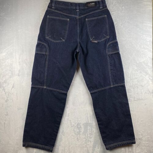 Vintage Fubu Jeans Mens 36x34 Blue Y2K Baggy Cargo Grunge Hip Hop Denim Wide Leg - Picture 3 of 11