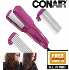 Conair 3 In 1 Ceramic Styler Flat Iron Micro Crimp & Deep Wave Plates CS99W3N