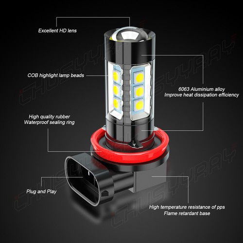 For 2013-2017 Chevrolet Traverse Combo LED Headlight Bulbs Hi/Low Fog Light Kit - Picture 13 of 16