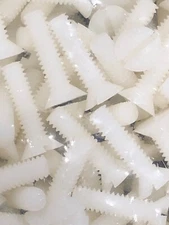 Nylon Slotted Countersunk Flat Head Machine Screw 1/4 20x 1" - 100 pieces