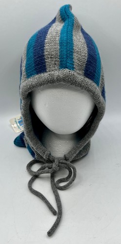 NWT PORTOLANO Cozy Winter Scarf & Hat Cashmere Wool Turquoise Tie Bows - Picture 2 of 10