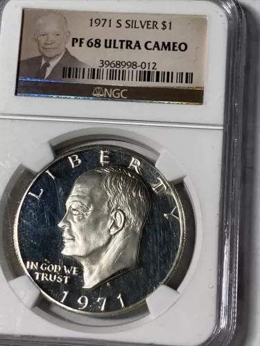 1971 S SILVER Eisenhower IKE PROOF DOLLAR NGC PF 68 UCameo Very Nice
