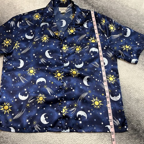 Vintage 90s Kathryn Moon Sun Stars Sleep Shirt Button Up Women's Large - Picture 8 of 8