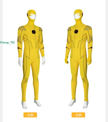 The Flash Professor Zoom Full Set Men cosplay Yellow Jumpsuit Tights Halloween - Picture 4 of 13