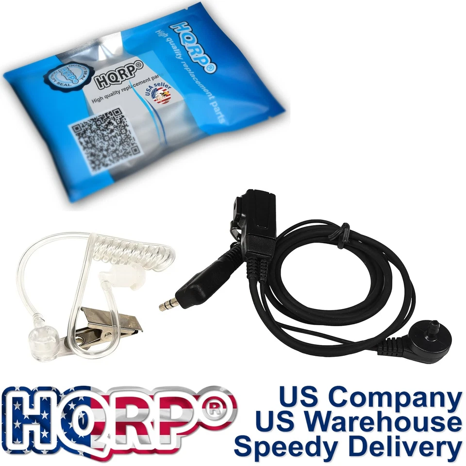 HQRP 2 Pin Auricular Micrófono para Kenwood TK-3360, TK-3400, TK-3402, TK-5220 - Image 2 of 4