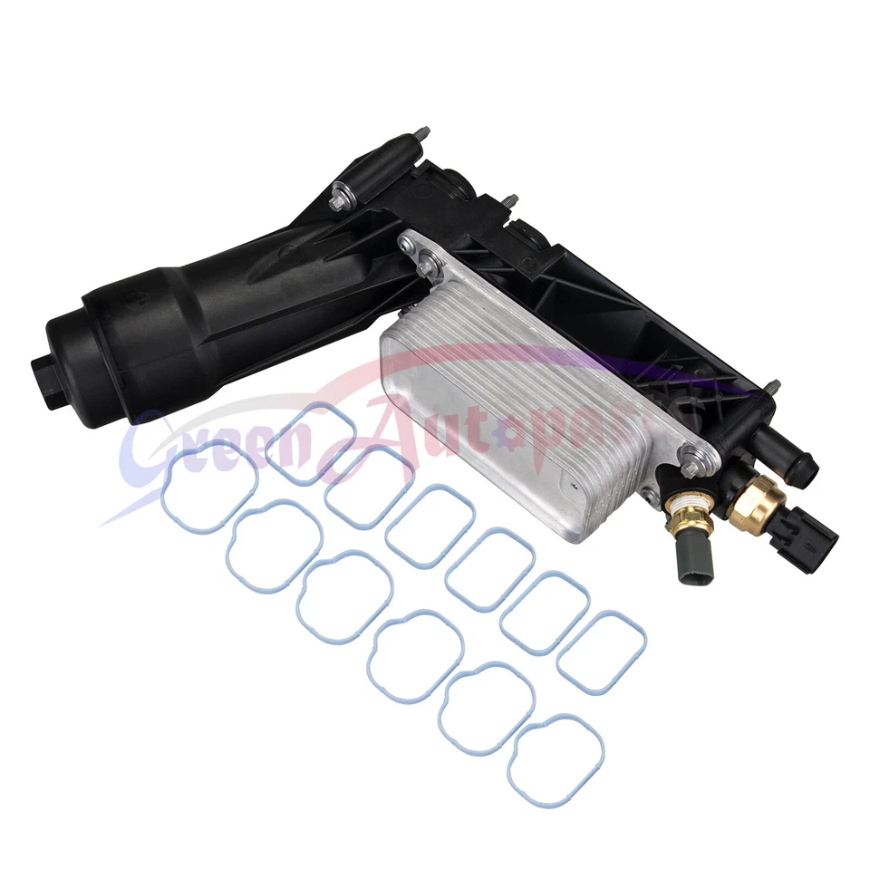 For 2011-2013 Chrysler Dodge Jeep 3.6L Oil Cooler Filter Housing+ Intake Gaskets - Image 2 of 4