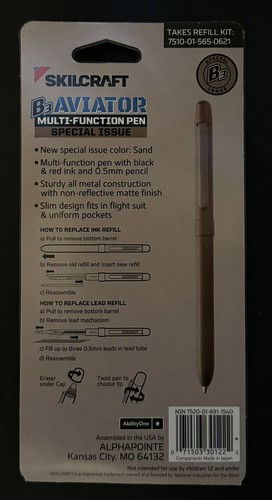 B3 Aviator Black/Red Pen and Pencil - Sand Barrel - Bild 3 von 3