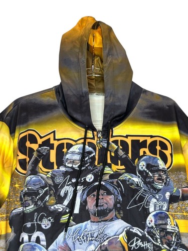 Pittsburgh Steelers Mens Graphic Hoodie Players Signatures Print Size 2XL - Picture 2 of 12