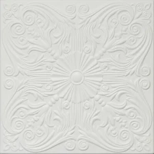 Decor Ceiling Tile R39 Victorian Glue-up Foam 20"X20" WHITE SATIN PAINTED SALE!!