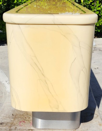 Faux Goatskin Buffet Sideboard Vintage - Picture 13 of 15