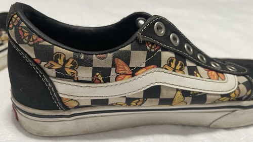 Vans Off The Wall Women Black Checkered Butterflies Sneakers Size 9 - 第 10/16 張圖片