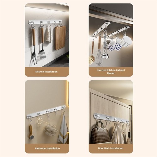 5/6 Storage Hooks Multi-Purpose Bathroom Towel Rack Accessories - Picture 10 of 14
