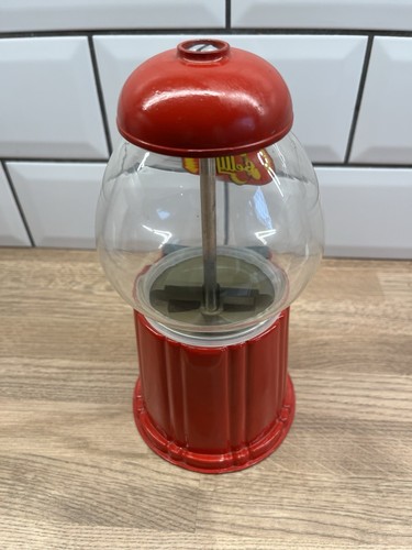 VINTAGE JELLY BELLY BEAN SPENDER Metall Glas Kaugummiautomat Mancave ROT - Bild 4 von 9