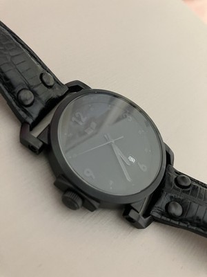 Men s Vestal Observer Watch - Black Leather- Black Face - Needs Battery