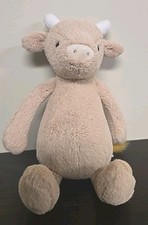 Jellycat Bashful Cow Tan Brown Calf Plush Stuffed Animal Lovey 8"