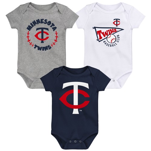 Infant Navy/White/Heather Gray Minnesota Twins Biggest Little Fan 3-Pack