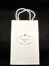 PRADA Milano White Paper Embossed Gift Shopping Bag AUTHENTIC unopened Unused