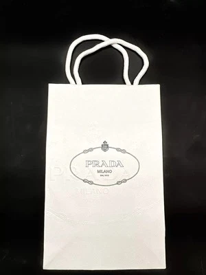 PRADA Milano White Paper Embossed Gift Shopping Bag AUTHENTIC unopened Unused